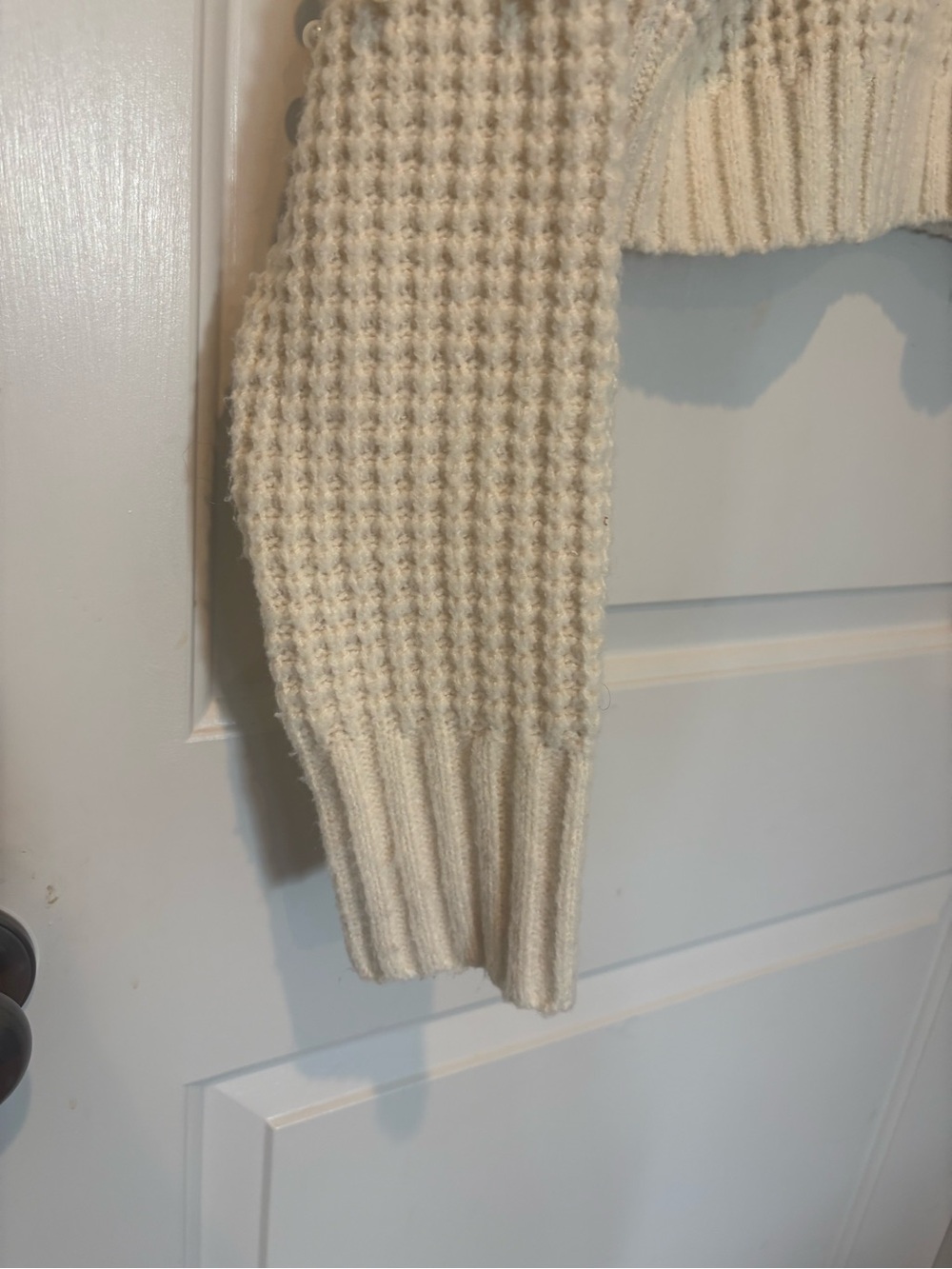 GUC- Altar’d State Cream Pearl-Embellished Women's Sweater, S - Picture 9 of 10